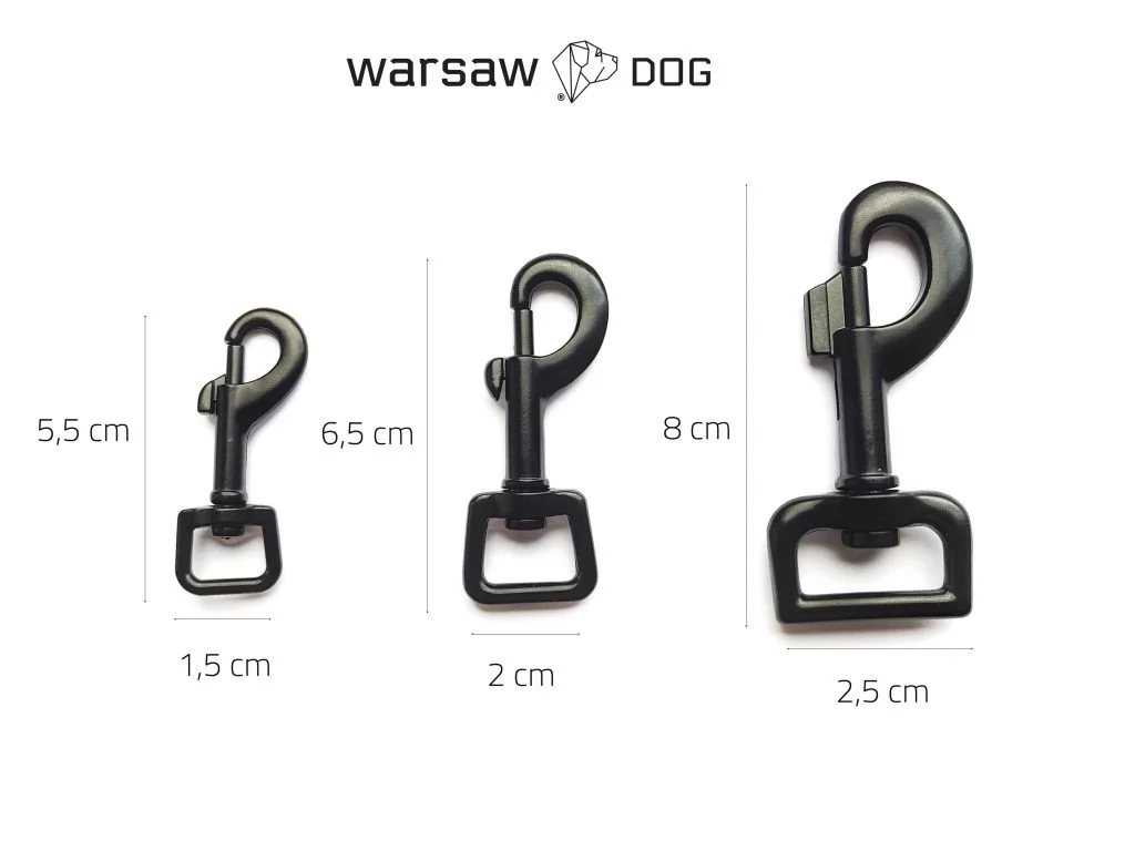 karabińczyki czarne wielkość rozmiary trzy