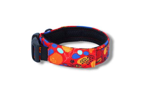 redsgo mesh lined printed collar with snap closure