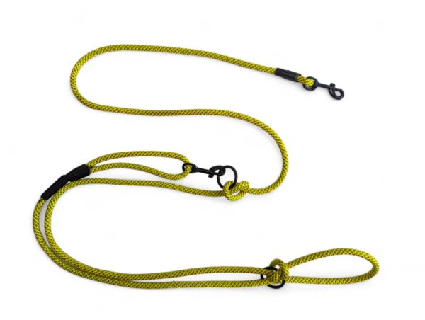 regulowana smycz linowa wspinaczkowa-przepinana dla psa fresh lemon żółta cienka 8mm